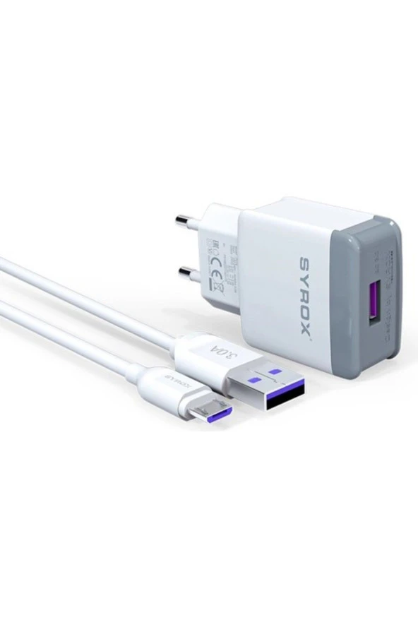 UMUT BİLİŞİM_Huawei Honor 3C Uyumlu Mikro Usb Girişli 3.0 Amper Adaptör+Kablo Şarj Aleti -Q30 ürün görseli 1