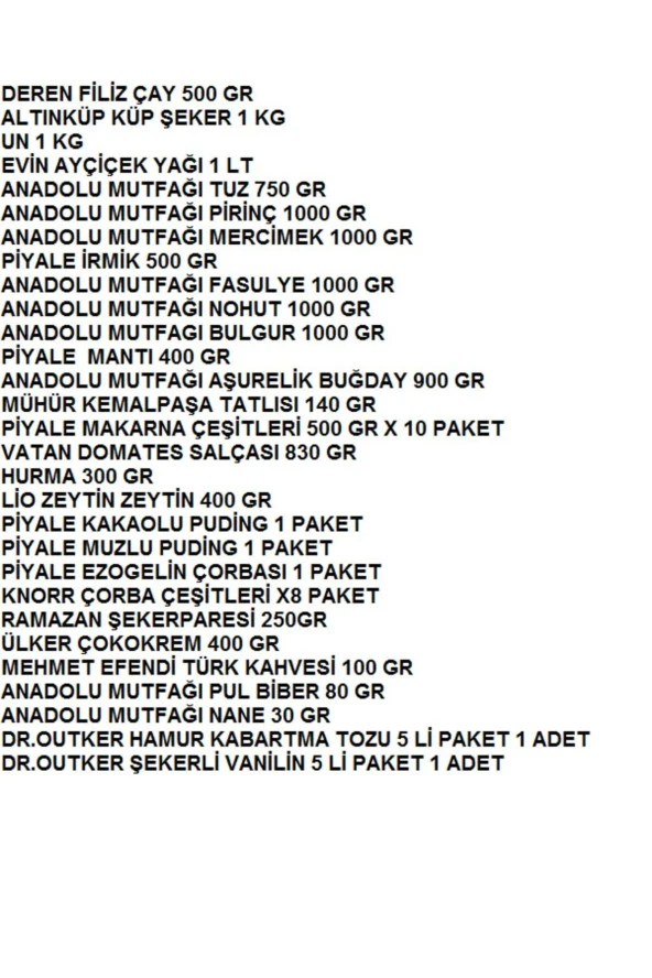 PİYALE Ramazan Erzak Ve Yardım Paketi Kumanya Kolisi 45 Parça 19 Kg ürün görseli 1