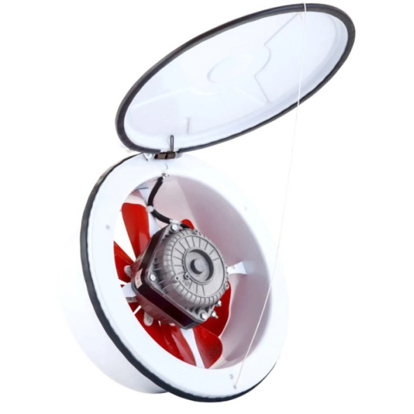 Fansan 20 cm TKA 200 40 watt 650 m3/h 1350 DD 220/230 volt Monofaze Kapaklı Aksiyel Duvar Baca Cam Aspiratörü Fanı ürün görseli 1