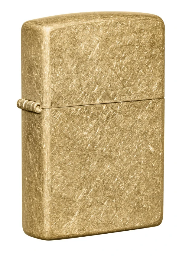 Zippo Regular Tumbled Brass Dizayn Çakmak ürün görseli 1