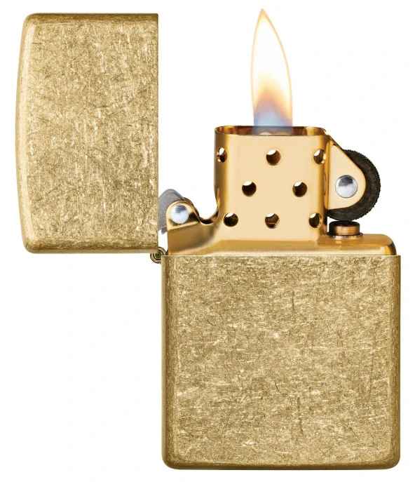 Zippo Regular Tumbled Brass Dizayn Çakmak - Resim 3