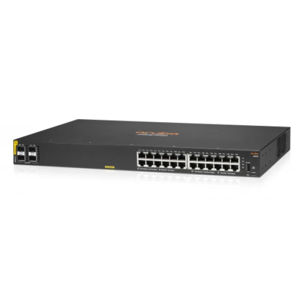 HP Aruba 6000-24G, R8N87A, 24Port, Poe, 370W, Gigabit, 4 Port GigaBit SFP, Yönetilebilir, Rack Mount Switch ürün görseli 1