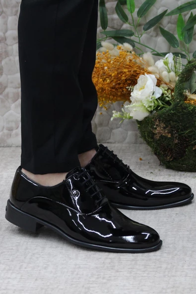Pierre Cardin 7017 Siyah Rugan Damat Ayakkabısı Takım Ayakkabısı Erkek Klasik Ayakkabı ürün görseli 1