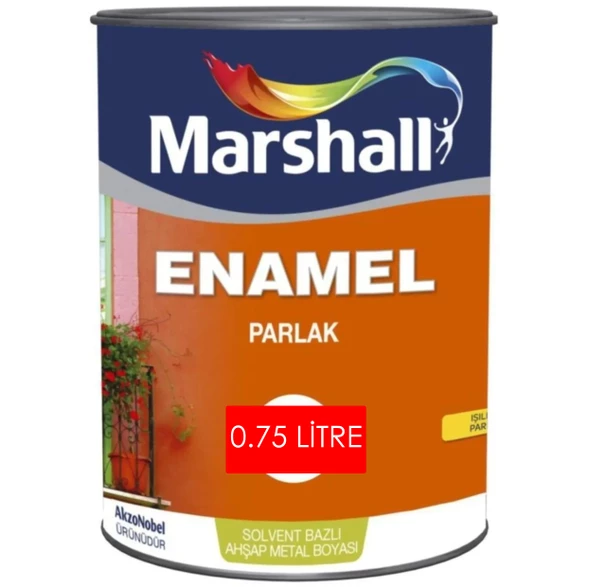 MARSHALL ENAMEL SENTETİK BOYA PARLAK 0.75 LT 1 KG METAL VE AHŞAP BOYASI YAĞLI BOYA ürün görseli 1