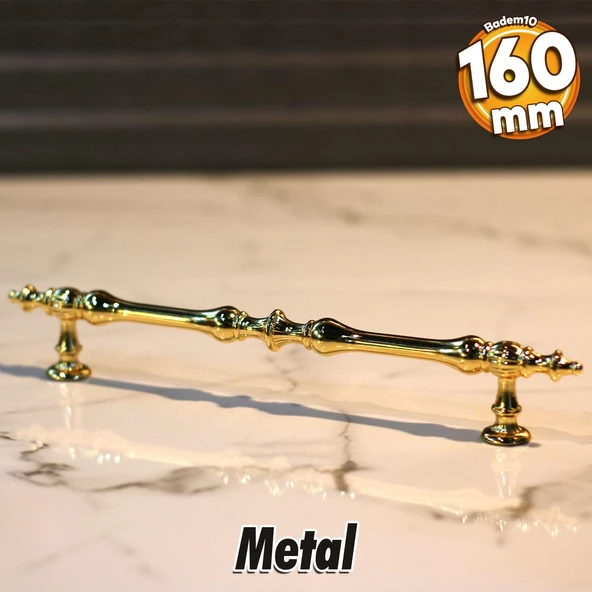 Şehzade Kulp Mobilya Mutfak Dolabı Çekmece Dolap Kulpları Kapak Kulpu Kulbu Gold 160 mm Metal ürün görseli 1