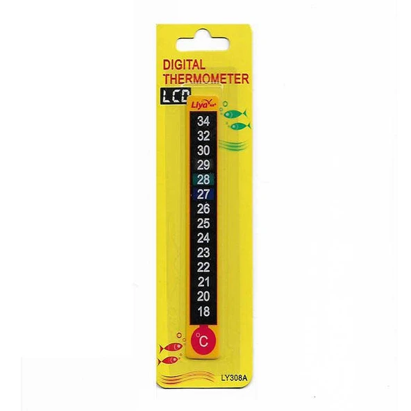 Liya Dijital Yapışkanlı Akvaryum Derecesi Thermometer LCD ürün görseli 1
