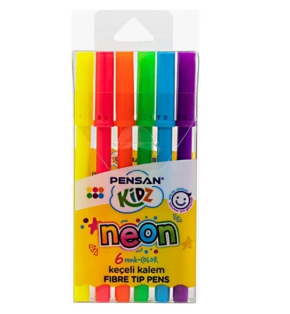 Pensan Keçeli Kalem Neon 6Lı ürün görseli 1