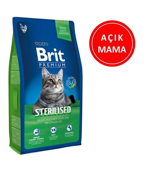 Brit Premium Sterilised Tavuklu ve Pirinçli Kısırlaştırılmış Kedi Maması 1 Kg AÇIK ürün görseli 1