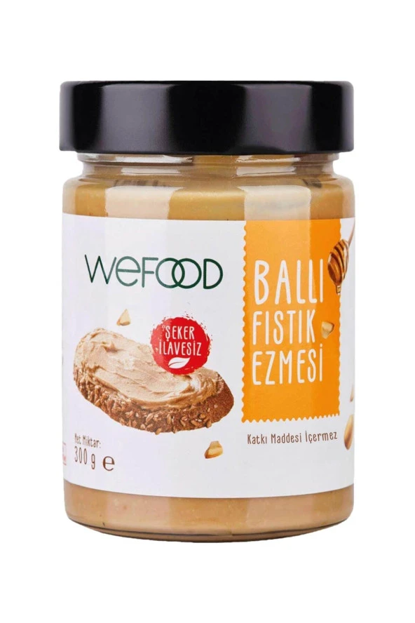 Wefood Şekersiz Ham Ballı Fıstık Ezmesi 300 gr (Fıstık Parçacıklı). ürün görseli 1