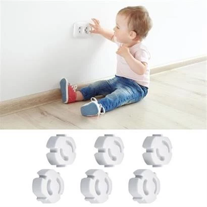 Bebek Çocuk Priz Koruma Kapağı 6 Adet Çocuk Güvenliği, Priz Muhafazası, Priz Kapatıcı ürün görseli 1