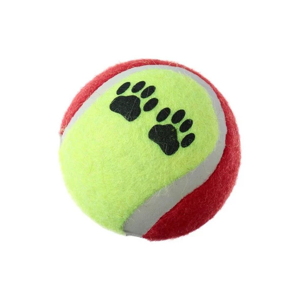 Tenis Topu Üçlü Renkli Desenli Kedi Köpek Oyuncağı ürün görseli 1