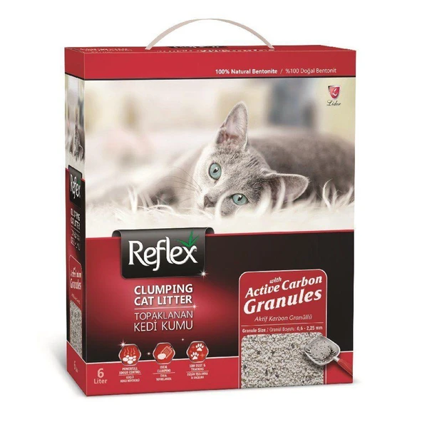 Reflex Granül Aktif Karbonlu Süper Hızlı Topaklanan Kedi Kumu 6lt KIRMIZI ürün görseli 1