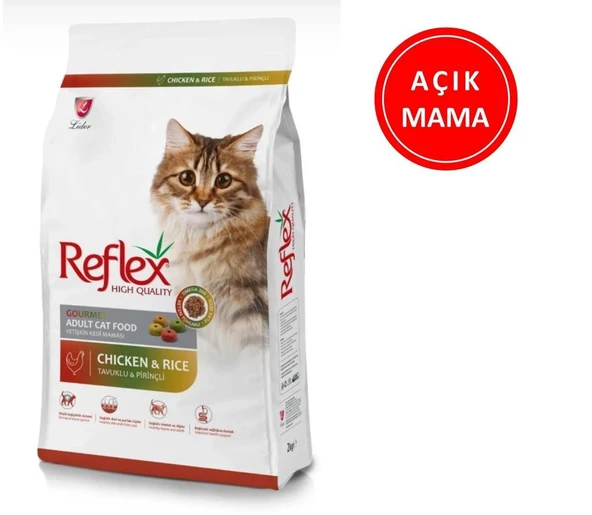 Reflex Beyaz Multicolor Tavuklu Renkli Yetişkin Kedi Maması 1 kg AÇIK ürün görseli 1