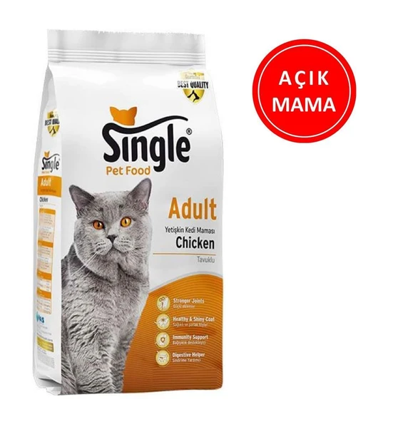 Single Yetişkin Tavuklu Kedi Maması 1 kg AÇIK ürün görseli 1