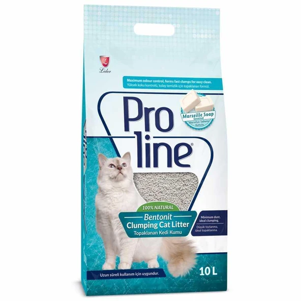 Proline Marsilya Sabunu Kokulu Bentonit Kedi Kumu 10 Lt ürün görseli 1