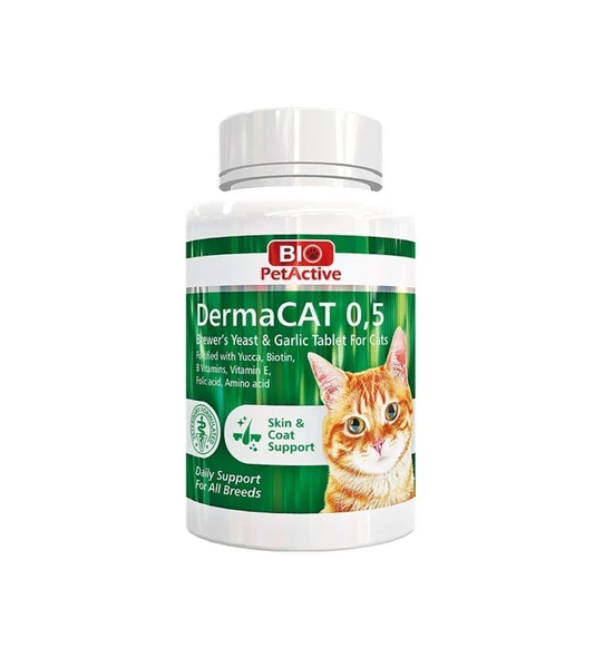 Bio Pet Active Dermacat Kediler Için 0,5 Sarımsaklı Maya Tableti 150 Adet ürün görseli 1