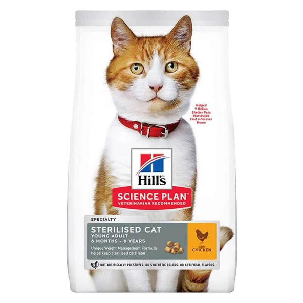 Hills Sterilised Kısırlaştırılmış Tavuklu Kedi Maması 1.5 Kg ürün görseli 1