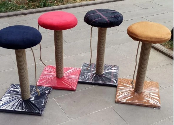 Bedspet Oturaklı Kedi Tırmalama Tahtası Yuvarlak Kalın 50cm ürün görseli 1