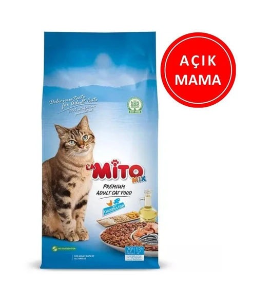 Mito Mix Adult Tavuklu ve Balıklı Yetişkin Kedi Maması 1 Kg AÇIK ürün görseli 1