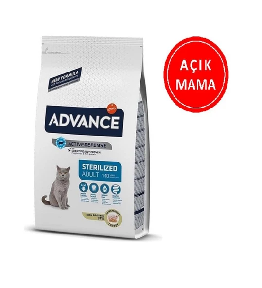Advance Sterilized Kısırlaştırılmış Hindili Kedi Maması 1 Kg AÇIK ürün görseli 1
