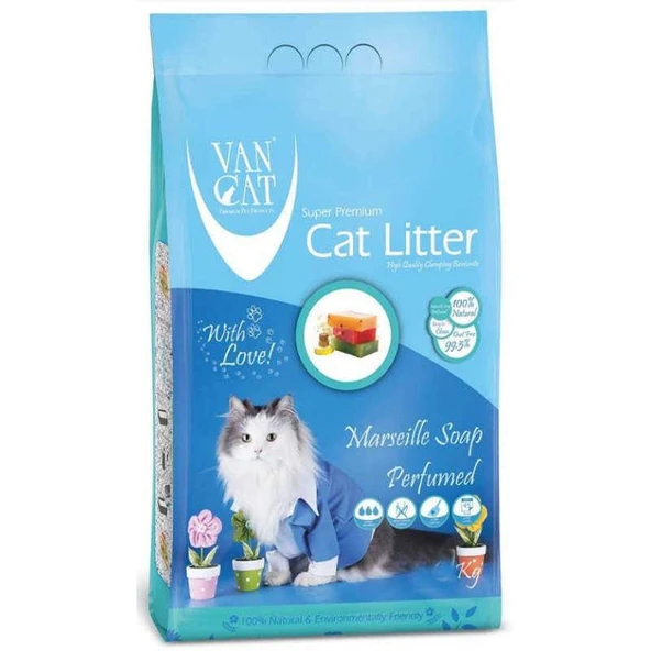 Vancat Marsılya Sabunlu Bentonit Kedi Kumu İnce Taneli 5 Kg ürün görseli 1