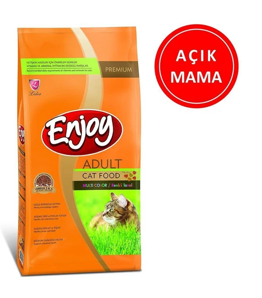 Enjoy Multicolor Renkli Gurme Kedi Maması 1 KG AÇIK ürün görseli 1