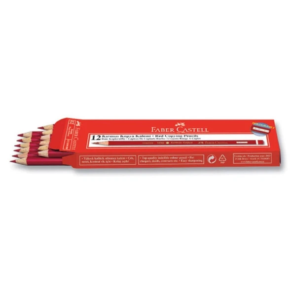 Faber Castell Kırmızı Kopya Kalemi 12 Adet ürün görseli 1