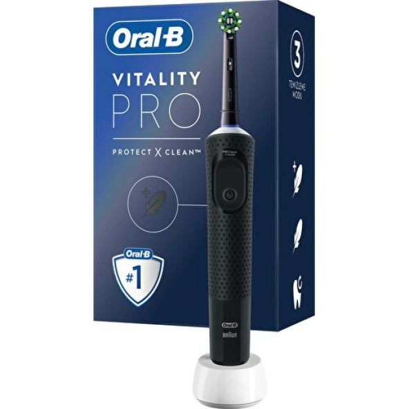 Oral-B D103 Vitality Pro Cross Action Siyah Şarjlı Diş Fırçası ürün görseli 1