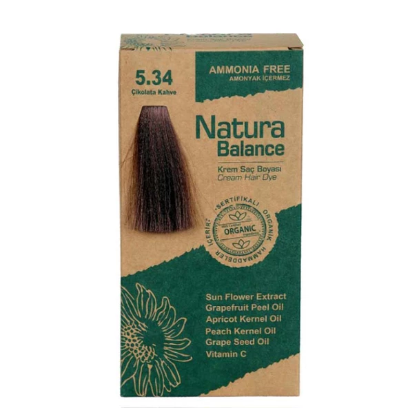Natura Balance Saç Boyası 5.34 Çikolata Kahve ürün görseli 1