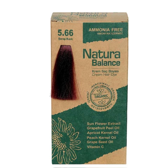 NATURA BALANCE SAÇ BOYASI 5.66 ŞARAP KIZILI ürün görseli 1