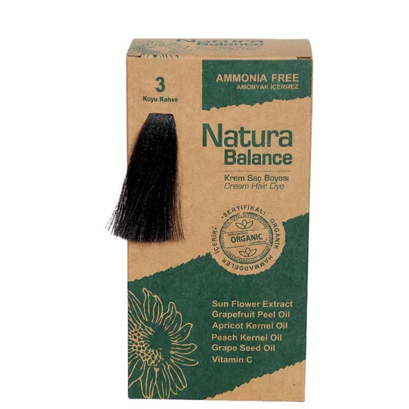 NATURA BALANCE SAÇ BOYASI 3 KOYU KAHVE ürün görseli 1