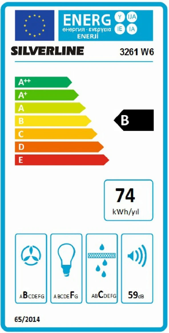 Silverline 3261 Andromeda Silence Duvar Tipi 60 CM Davlumbaz - Resim 3