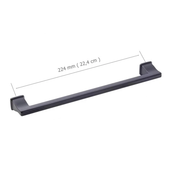 5 Adet Doğanlar Techno 224 mm Mobilya Kulp Mat Siyah - Resim 2