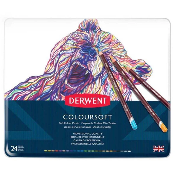 Derwent Coloursoft Metal Kuru Boya Teneke Kutu 24'lü ürün görseli 1