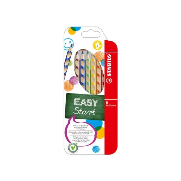 Stabilo Easy Colors Kuru Boya Kalemi 6 Renk Sol El ürün görseli 1