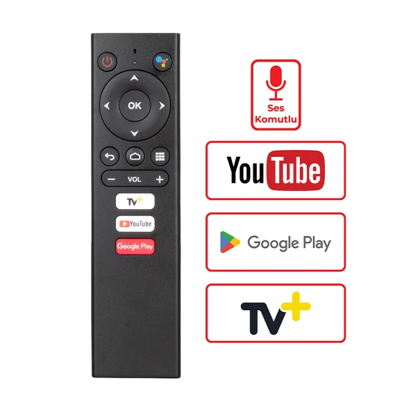 Weko Turkcell TV+ Ready Stick Youtube Google Play Tuşlu Ses Komutlu Kumanda ürün görseli 1