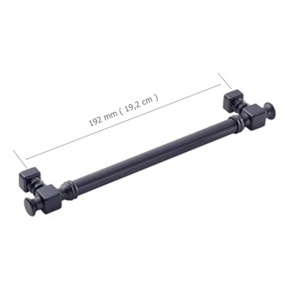 5 Adet Doğanlar Dragon 192 mm Mobilya Kulp Mat Siyah - Resim 2