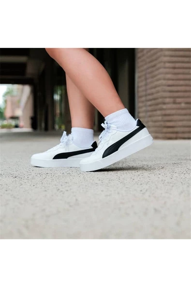 Puma Skye Clean - Kadın Deri Beyaz-Siyah Spor Ayakkabı - 380147 04 ürün görseli 1