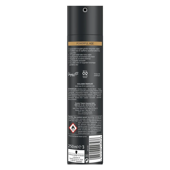 Taft Powerful Age Sprey 250 ml - Resim 2