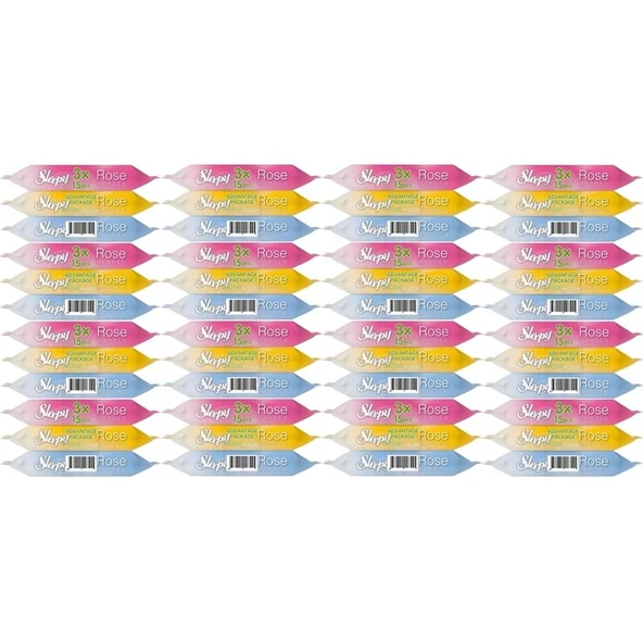 Sleepy Islak Havlu Cep Mendil 15 Yaprak (48 Li Set) Rose/Garden (16PK*3) 720 Yaprak ürün görseli 1