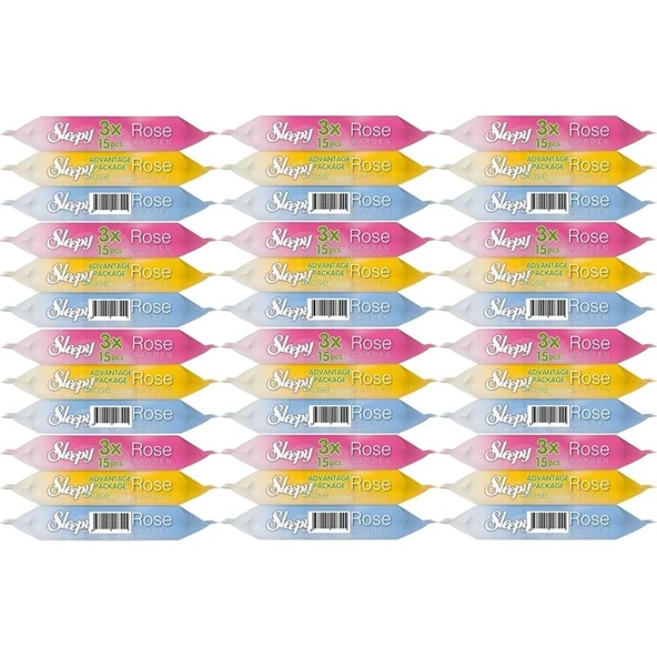 Sleepy Islak Havlu Cep Mendil 15 Yaprak (36 Lı Set) Rose/Garden (12PK*3) 540 Yaprak ürün görseli 1