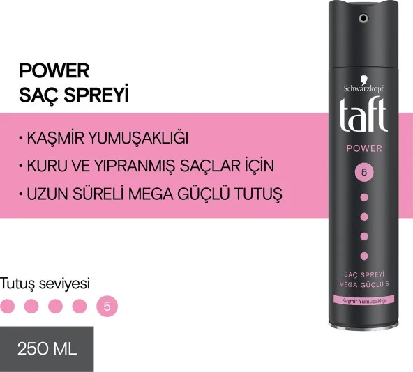 Taft Power Kaşmir ( Mega Güçlü) Sprey 250 Ml Saç Spreyi ürün görseli 1