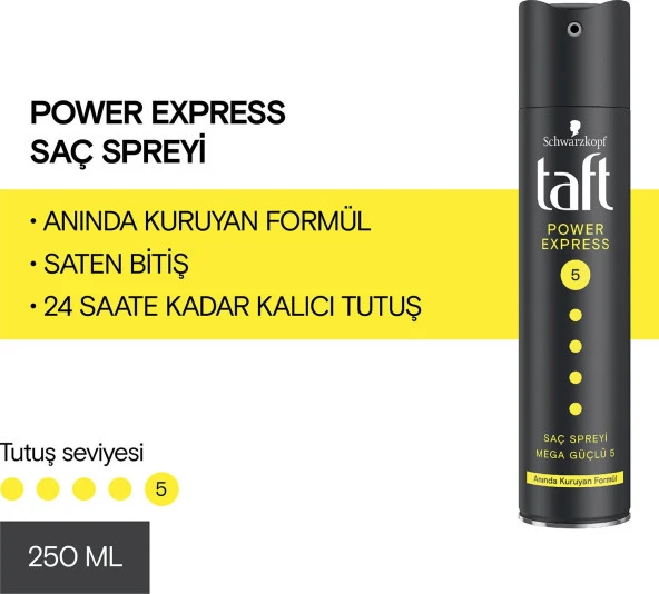 Taft Power Express Saç Spreyi 250 ml ürün görseli 1