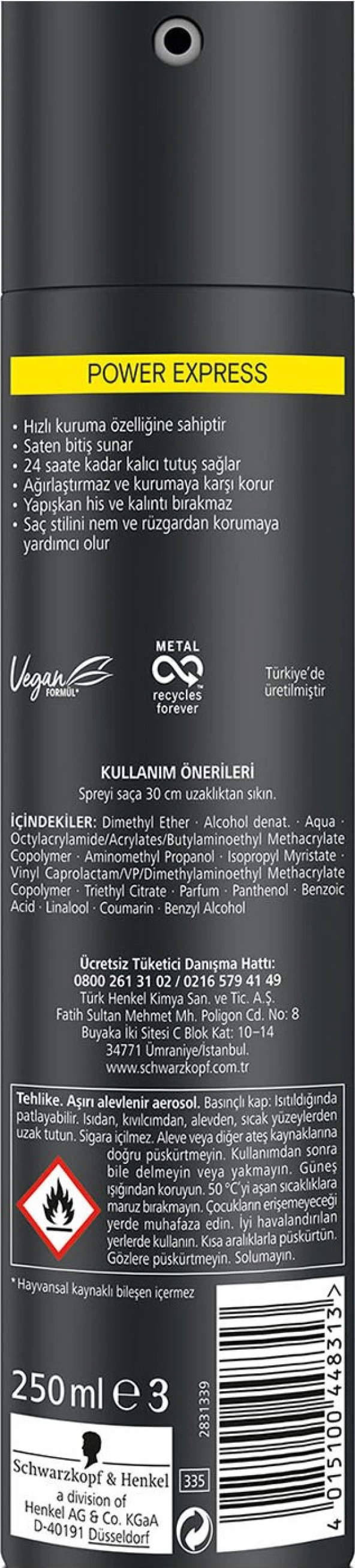 Taft Power Express Saç Spreyi 250 ml - Resim 3
