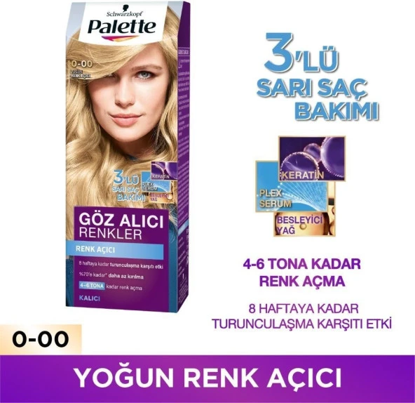 Schwarzkopf Palette Göz Alıcı Renkler 0-00 Yoğun Renk Açıcı Saç Boyası ürün görseli 1