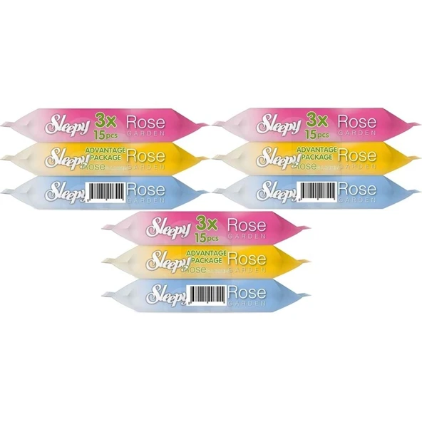 Sleepy Islak Havlu Cep Mendil 15 Yaprak (9 Lu Set) Rose/Garden (3PK*3) 135 Yaprak ürün görseli 1