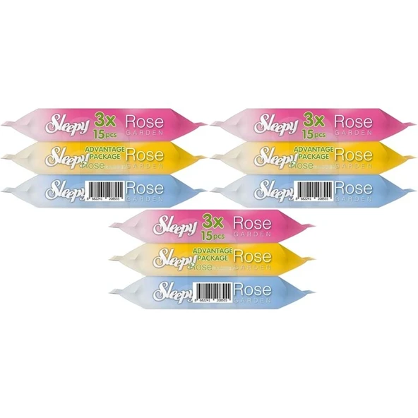 Sleepy Islak Havlu Cep Mendil 15 Yaprak (9 Lu Set) Travel Pk Rose/Garden (3PK*3) 135 Yaprak ürün görseli 1