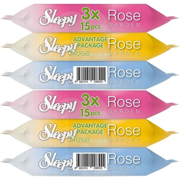 Sleepy Islak Havlu Cep Mendil 15 Yaprak (6 Lı Set) Travel Pk Rose/Garden (2PK*3) 90 Yaprak ürün görseli 1