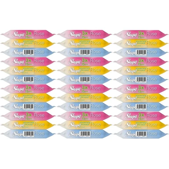 Sleepy Islak Havlu Cep Mendil 15 Yaprak (36 Lı Set) Travel Pk Rose/Garden (12PK*3) 540 Yaprak ürün görseli 1