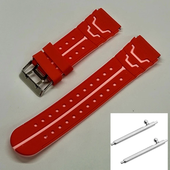 SMART KİDS AKILLI SAAT KORDONU UYUMLU SİLİKON KIRMIZI RENK - 20 MM ürün görseli 1